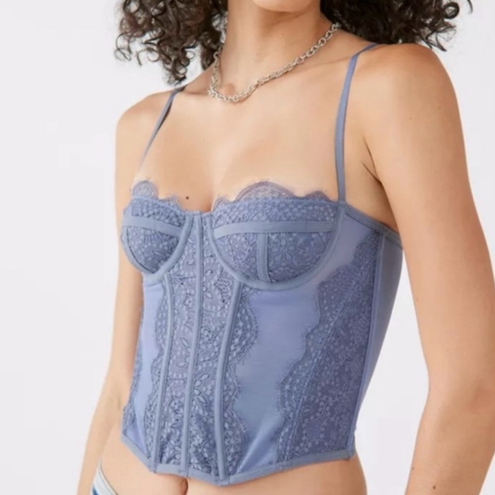 Urban Outfitters Periwinkle Lace Corset Top
